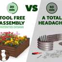 Plant & Plot Galvanized Raised Garden Beds Outdoor // 8×4×1 ft Planter Raised Beds for Gardening, Vegetables, Flowers (Dark Wood Grain) // Large Metal Garden Box // Patented Tool-Free Design