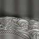 Uiifan 50 Pcs Silver Charger Plates Bulk 13'' Antique Plastic Chargers, about 13 inches in diameter