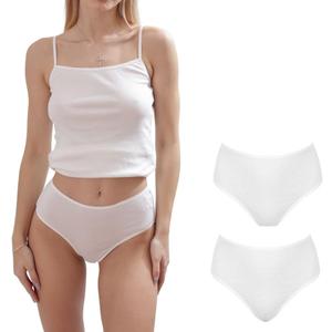 ORGANICKID Women's Organic Cotton High Waisted Underwear Full Briefs Soft Breathable GOTs Certified Ladies Panties pack of 2 (White)