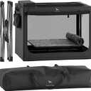 Noah & Paw Collapsible Dog Crate 42 Inch, XXL Dog Crate for XXL, XL, Large Breeds, Travel Kennel for Car, Includes Pet Mat for Pet Cage, 2 Storage Pockets, Handbag, 10mm Locking Zippers 42 * 31 * 31 (Black)