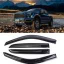 Window Visor Tape-on Side for 2009-2014 Ford F-150 SuperCrew, Window Deflectors for Trucks Rain Guards, Window Visors for Cars, Vent Deflector, 4 pcs 94155