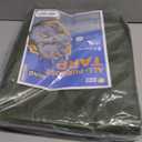 GUARD SHIELD Round Tarp 8 Feet Waterproof Heavy Duty Circle Tarps for Under Pool Green/Silver Multi Purpose Circular Outdoor Cover