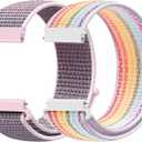20mm Nylon Quick Release Band Compatible with Samsung Galaxy Watch 7 6 5 4 40mm 44mm/Garmin Vvoactive 6/5/3/3 Music/Forerunner 570 42mm/55/158/165/245/645/Amazift Active 2/Active/T-Rex 3 Pro 44mm