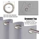 84" 1 panel blackout window curtain 54"W X 84"L gray