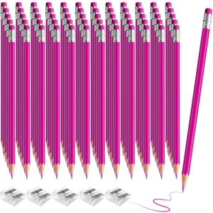60 PCS Pink Pencils Bulk with Eraser, Pre-Sharpened HB Spring & Easter Pencils for Kids, School Supplies for Writing, Drawing & Easter Art Crafts (Pink)