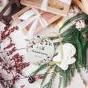 SIABERTERL 25th Anniversary Ornament 2025,25th Anniversary for Couple Parents,25 Years Anniversary Ceramic Ornament for Home Weddings with Ribbon and Love Color Gift Box