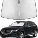 EcoNour Windshield Sunshade Compatible for Mazda CX-9 2016-2024 2025 2026, Sun Visor for Front Windshield & Window Sun Shade Cover, UV Heat Blocker & Protector, Car Accessories