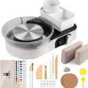 Pottery Wheel for Kids Adults and Beginners - Complete Pottery Set for Teen with 6" Turntable, 2.2lb Clay, Art Supplies Sculpting Tools, Craft Gifts for Teens Adults (Grey)