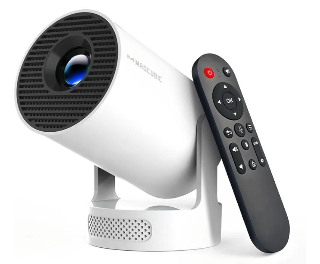 Magcubic Mini Projector with WiFi 6 and Bluetooth 5.4, Portable Projector 4K Support, 5W Soundbase Speaker, Auto Vertical Keystone 180°Rotatable Smart Proyector for Movie Home Outdoor