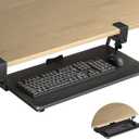 Keyboard Tray Under Desk Large C-Clamp 25.6 (30 Including Clamps) x 11.8 Slide-Out Platform Computer Drawer Pull Out Keyboard & Mouse Tray Black DSF4