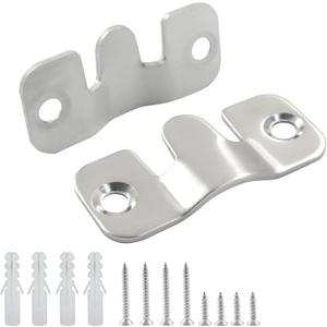 10Pcs Silver Flush Mount Bracket, Stainless Steel Interlock Hanging Buckle Heavy Duty Picture Frame Hanger, Photo Frame Hook Furniture Connector for Art Gallery/Display