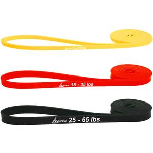LEZER Resistance Bands - Pull Up Bands for Home Gym Fitness, Stretching, Physical Therapy & Training - Includes Instruction (07 - 3 Colors - Light sets)