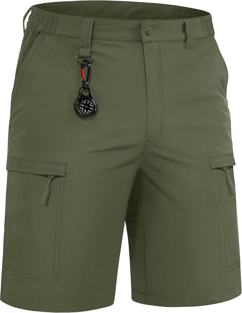 TACVASEN Men's Hiking Cargo Shorts Quick Dry Lightweight for Outdoor Golf Fishing Tactical Casual with Multi Pockets (36, Army Green)