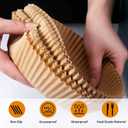 2 x Disposable Air Fryer Paper Liners, 100 Pcs Round Non-Stick Parchment Paper, Oil-proof,Water-proof Cooking Baking Roasting Filter Pater for Air Fryers Basket, Microwave Oven, Frying Pan