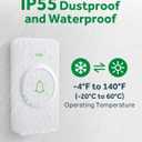 AVANTEK Wireless Doorbell, Mini Waterproof Door Bell Chime Operating at 1000 Feet, CW-11 Doorbell with 52 Melodies, 5 Volume Levels & LED Flash