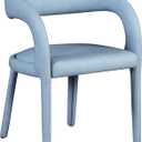 Meridian Furniture 987LtBlu-C Sylvester Collection Modern | Contemporary Vegan Leather Upholstered Dining Chair with Rounded Back, 23.5" W x 22" D x 31" H, Light Blue