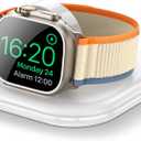 for Apple Watch Magnetic Charging Dock - Fast Magnetic Charger Stand, Compatible with Apple Watch Series 2/3/4/5/6/7/8/9/10/Ultra 1 2, Supports Nightstand Mode, Portable Design for Travel (White)