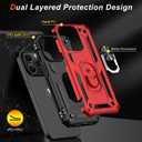 2 x IKAZZ for iPhone 15 Pro Case 6.1 Inch with Screen Protector,Military Grade Shockproof Heavy Duty Protective Phone Cover Pass 16ft Drop Test with Magnetic Kickstand Car Mount Holder,Red