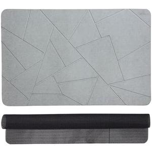 Delmoreshop Stone Bath Mat - Grey Non-Slip Super Absorbent Diatomite Stone Bath Mats for Bathroom, Easy to Clean Diatomaceous Earth Mat (24×16In), Diatomaceous Bath Mat
