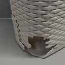 Mind Reader 40L Slim Laundry Hamper, Clothes Basket, Lid, Wicker Design, Plastic, 18"L x 10.4"W x 23.5"H, Ivory