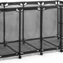 JEFEE Pool Storage Bins Rolling Pool Storage Cart Standard Noodles Holder Organizer Container with Nylon Mesh, for Swimming Pool Floats Storage, Pool Toys Storage,Large 64.57"L*30.51"W*33.46"H Black