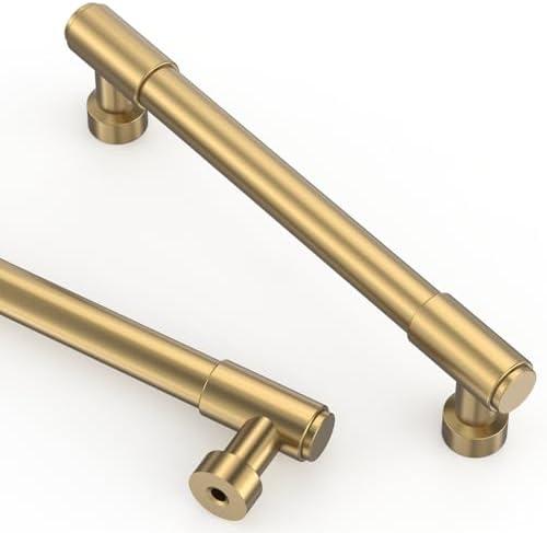 5  Pack 5 Inch(128mm) Champagne Bronze Cabinet Pulls Kitchen Cabinet Handles Champagne Gold Hardware for Cupboard Drawer