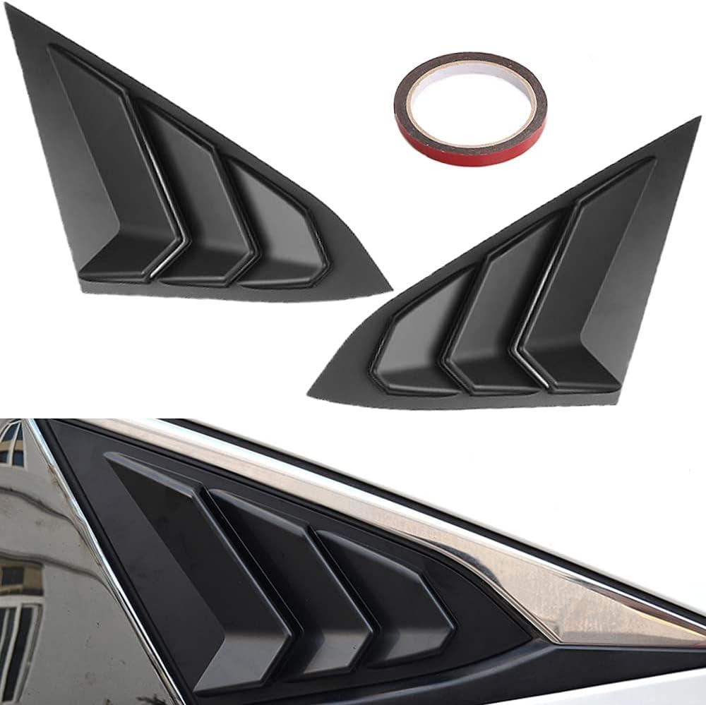 for 10th Gen Civic Sedan Rear Side Window Louvers Air Vent Scoop Shades Cover Blinds Racing Style Compatible with Civic Sedan 2021 2020 2019 2018 2017 2016 (Matte Black)