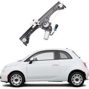 Dasbecan Front Left Driver Side Window Regulator Assembly w/Motor Compatible with Fiat 500 2012-2019 1.4L Replaces 751-648 68070267AD 68070267AE 68070267AC