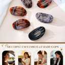 AWAYTR Flat Hair Clips For Women 4.33" Lay Flat Claw Clip for Hair 6Pcs Round Large Hair Claw Clips (Glossy - Leopard Series)