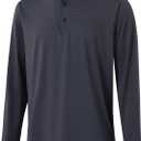 Mens Golf Shirts Long Sleeve Moisture Wicking Collared Work Business Casual Tennis Polo Shirts for Men (Black, XXXL)