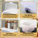 Sunnyray 4 Pcs Rice Storage Container 27.5 lb Airtight Flour Container with Wheels Measuring Cup White Pet Food Dog Cat Birds Food Bin Grain Cereal Organizer Box for Dry Baking Supplies