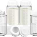 4 Pack 10oz Wide-mouth Breastmilk Storage Bottle for Momcozy 22oz Portable Breast Milk Cooler, Pumping Storage Containers Compatible with Spectra S1/S2/9 Plus/SG/Motif Luna (4PC/White Lids)