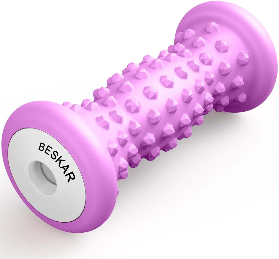 BESKAR Foot Massager Roller for Plantar Fasciitis Relief, Portable Feet Roller to Deep Tissue Muscle Massage, Foot Arch and Heel Pain, Reflexology Tool (Purple)