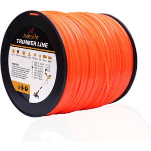 A ANLEOLIFE 5-Pound Commercial Square .095-Inch-by-1280-ft String Trimmer Line in Spool,with Built-in Line Cutter, Orange