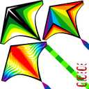 Delta Kites Airplane Kites for Kids & Adults, Delta Multicolor Beach Kite for Kids Age 4-8 8-12 Easy to Fly for Beginners, Easy to Assembled Colorful Kite for Beach Outdoor Toy Games & Family Trip