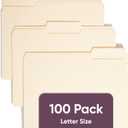 Smead File Folders Letter Sized, 1/3-Cut Tab, Assorted Positions, Letter Size Manila Folders, 100 Per Box (10330)