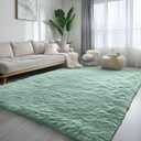 PAGISOFE Sage Green Rugs for Bedroom, 4x6 Ft Rectangle Fluffy Rug Plush Fuzzy Carpet for Kids Room, Green Rug Home Decor Aesthetic,Non-Slip Indoor Rugs for Nursery Room Decor Girls Boys