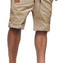 JMIERR Mens Casual Shorts - Cotton Drawstring Summer Beach Stretch Twill Chino Golf Shorts.36