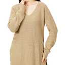 Goodthreads Women's Cotton Shaker Stitch Deep V-Neck Sweater M