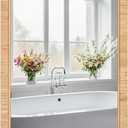 FUIN 24"x36" Rattan Wall Mirror, Natural Wicker Rectangle Bathroom Vanity Mirror, Hanging Boho Decorative Mirror for Farmhouse, Entryway, Bedroom, Living Room, Horizontal Vertical Mount