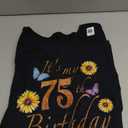 Sunflower Butterfly Happy Its My 75th Birthday Gift Shirt T-Shirt, 1X
