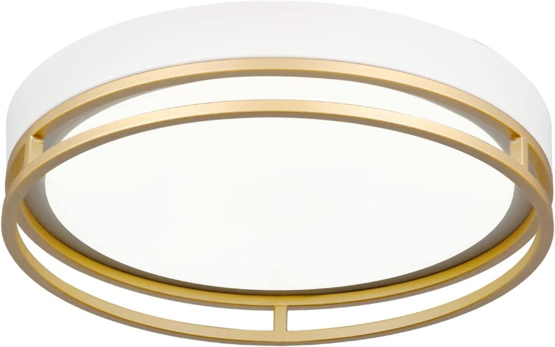 12.5 Inch LED Flush Mount Ceiling Light Fixture, 26W, Super Bright 1700 Lumens, 3 Color 3000K/4000K/5000K, Dimmable Ceiling Lamp for Bedroom Hallway Bathroom Kitchen (White Gold)