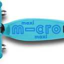 Micro Kickboard | Maxi Foldable LED Kids Scooter for Ages 5-12 | Children up to 110 lbs | 3 Wheel Lean-to-Steer Design | Adjustable T Bar | Smooth Ride, Motion Activated PU LED Wheels | Swiss Design