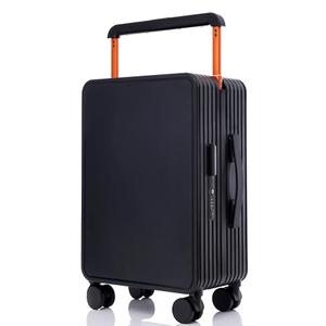 UrbanExplorer Carry On Luggage 20In Wide Handle PC Hardshell Suitcases with Spinner Wheels & TSA Lock Frameless Luggage Zipperless Luggage, Black