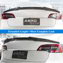 AeroBon Real Carbon Fiber Trunk Spoiler Compatible with 2017-2023 Tesla Model 3 Rear Spoiler (MV Style) Motorsport Version