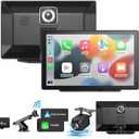 Portable Newest Wireless Apple CarPlay and Android Auto Screen for Car, 9" HD Touch Screen Car Stereo with Mirror Link, Bluetooth 5.2, Backup Camera, AUX,FM Transmitter for All Vehicle