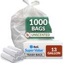 Reli. SuperValue 13 Gallon Trash Bags | 1000 Count Bulk | Tall Kitchen | Can Liners | Clear Multi-Use Garbage Bags