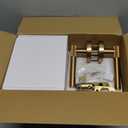 Asidrama 4 Pack Passage Gold Door Handles, Door Lever with Door Knobs Indoor for Bedroom or Bathroom, Heavy Duty Brushed Gold Door Handles Interior with Locks for Left Right Sided Doors