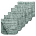 Looxii Muslin Burp Cloths 6 Pack - 20" x 10" - Ultra Soft & Absorbent, 6-Layer 100% Cotton for Spit Up & Drool- Gentle Baby Burping Cloth, Newborn Boys Girls Essentials, Dark Green