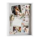 QDSSDECO 16x20 Shadow Box Frame with Linen Backboard & Real Glass, Wood Display Case, Deep Showcase to Hang The Photos, Tickets, Wedding Bouquets, Medals, Baby Sports Memorabilia,White